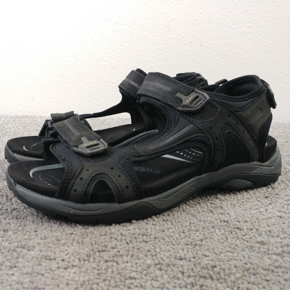 ABEO B.I.O. System Cayucos Mens Size 9 N Sandals Black Leather Hiking Trail Shoe
